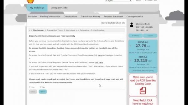 Shell Share Plans - How to sell from VSA