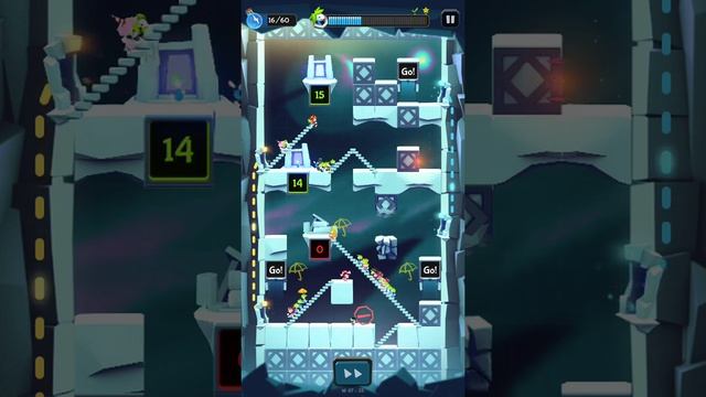 Lemmings. World 14 - Ice Sculpture. Level W 67-25. Walkthrough. смотреть онлайн