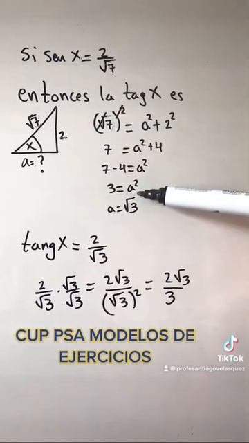 Hallar la tanX si senx=2/raíz de7. TRIGONOMETRÍA. CUP PSA смотреть онлайн