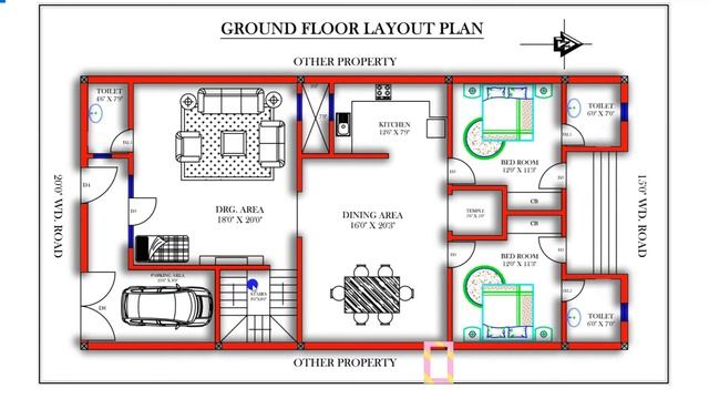 PLOT SIZE 30'X60' // 200 SqYd/GAJ // 2 BHK HOUSE PLAN смотреть онлайн