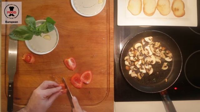 Italian Bruschetta pomodoro Tomato Basil & Mushroom Ragu - Chef Paul - World Food Studio смотреть онлайн