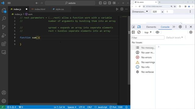 REST параметры в JS // JavaScript REST PARAMETERS смотреть онлайн