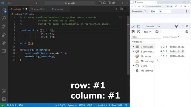 Двумерные Массивы в JS // 2D ARRAYS in JavaScript смотреть онлайн