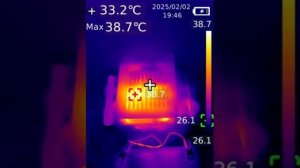 Нагрев зарядного устройства Вымпел 52 через тепловизор UNI-T UTi260B