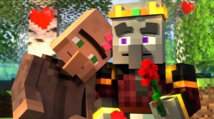 История любви деревенского жителя и грабителя. Майнкрафт анимацией