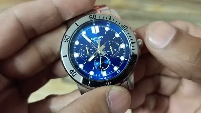 Casio MTP-VD-300D-2E Most Attractive Casio Watch | Classic Shape Stylish Blue Dial