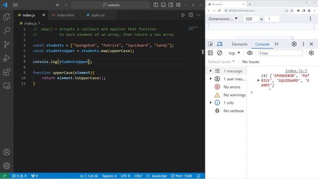 Метод MAP в JS // JavaScript map method смотреть онлайн