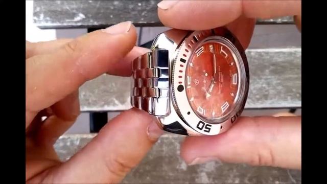 Vostok Amphibia 710 red orange. смотреть онлайн