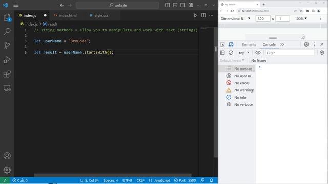 МЕТОДЫ СТРОК в JavaScript // JavaScript STRING METHODS of Jav _14 смотреть онлайн