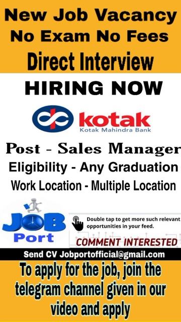 Kotak Mahindra Bank HIRING|No Exam No Fees#Short jobinded смотреть онлайн