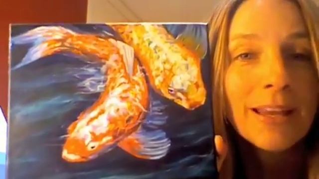 Two Koi Fish Painting by Gayle смотреть онлайн