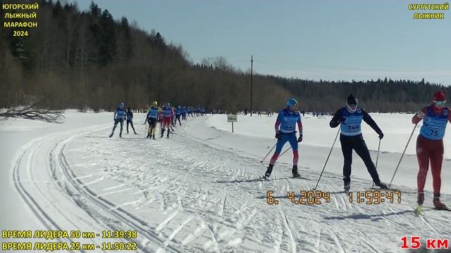 ЮГОРСКИЙ ЛЫЖНЫЙ МАРАФОН 2024. КАМЕРА 15 км. Свободный стиль 6.04.2024г. UGRALOPPET смотреть онлайн
