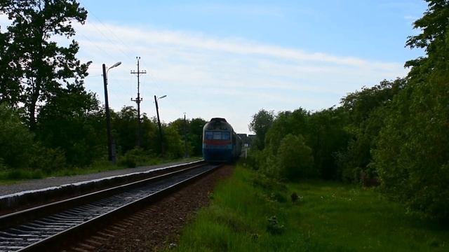 Дизель-поезд Д1-769 / Д1-582 сообщением Солотвино - Королёво отправляется от пл.Солотвино-Больница смотреть онлайн