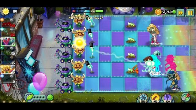 Neon Mixtape Tour - Day 25 walkthrough - Zombie King - Plants vs Zombies 2 смотреть онлайн