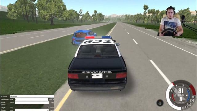 ПОЛИЦЕЙСКАЯ ПОГОНЯ ЗА БАНДИТОМ В BEAMNG DRIVE + РУЛЬ LOGITECH DRIVING FORCE GT