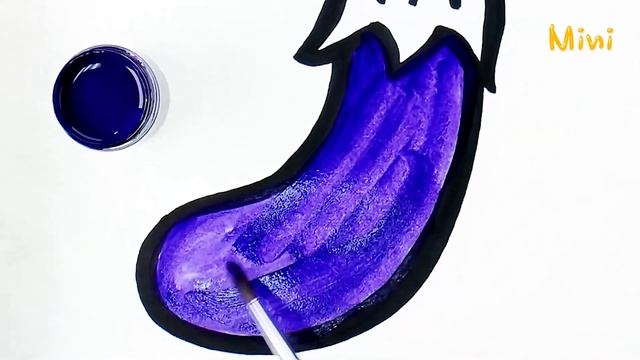 Eggplant Coloring | Vegetable Coloring | Coloring page | Children Coloring | Mini Art Kids смотреть онлайн