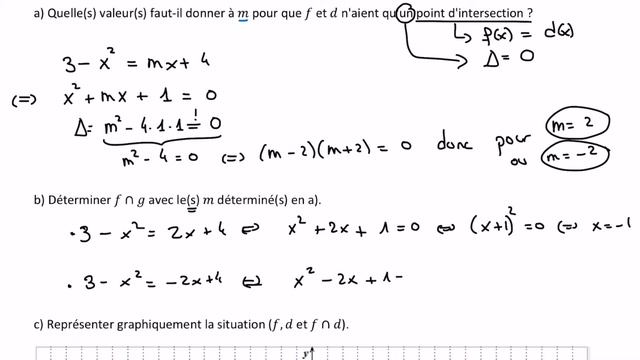 1ma1/2- Exercice d’analyse (droite, parabole, point d’intersection) смотреть онлайн