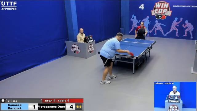 22:35 Соловей Виталий 1-3 Четвериков Олег стол 4 Юг-4 19.09.2020 смотреть онлайн