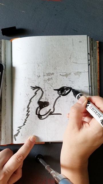 Wow! Drawing with one line! Check @AmbidextrousArt for two hands drawings! смотреть онлайн