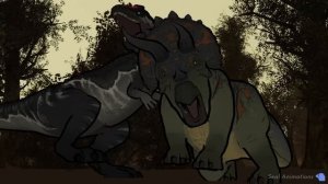 Carcharodontosaurus vs Triceratops | Animation (Part 1/2)