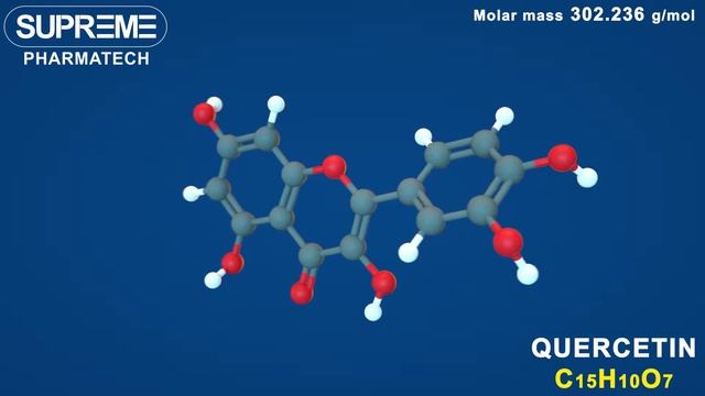Quercetin | C15H10O7 | 3D molecule смотреть онлайн