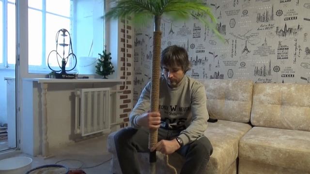 Самодельная искусственная пальма для декора. Своими руками.