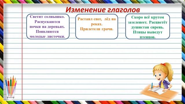 Изменение глаголов по временам.