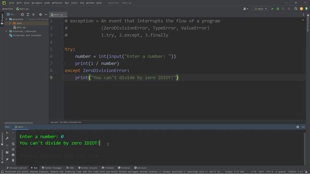 Learn Python EXCEPTION HANDLING in 5 minutes! 🚦 смотреть онлайн