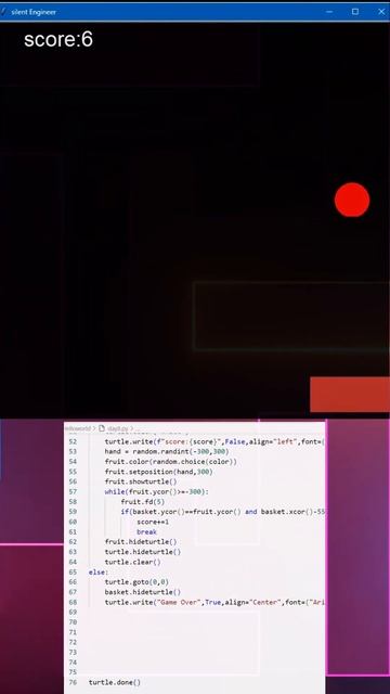 Day 8 of Creating python projects - Fruit catching game( ￣へ￣ ). смотреть онлайн