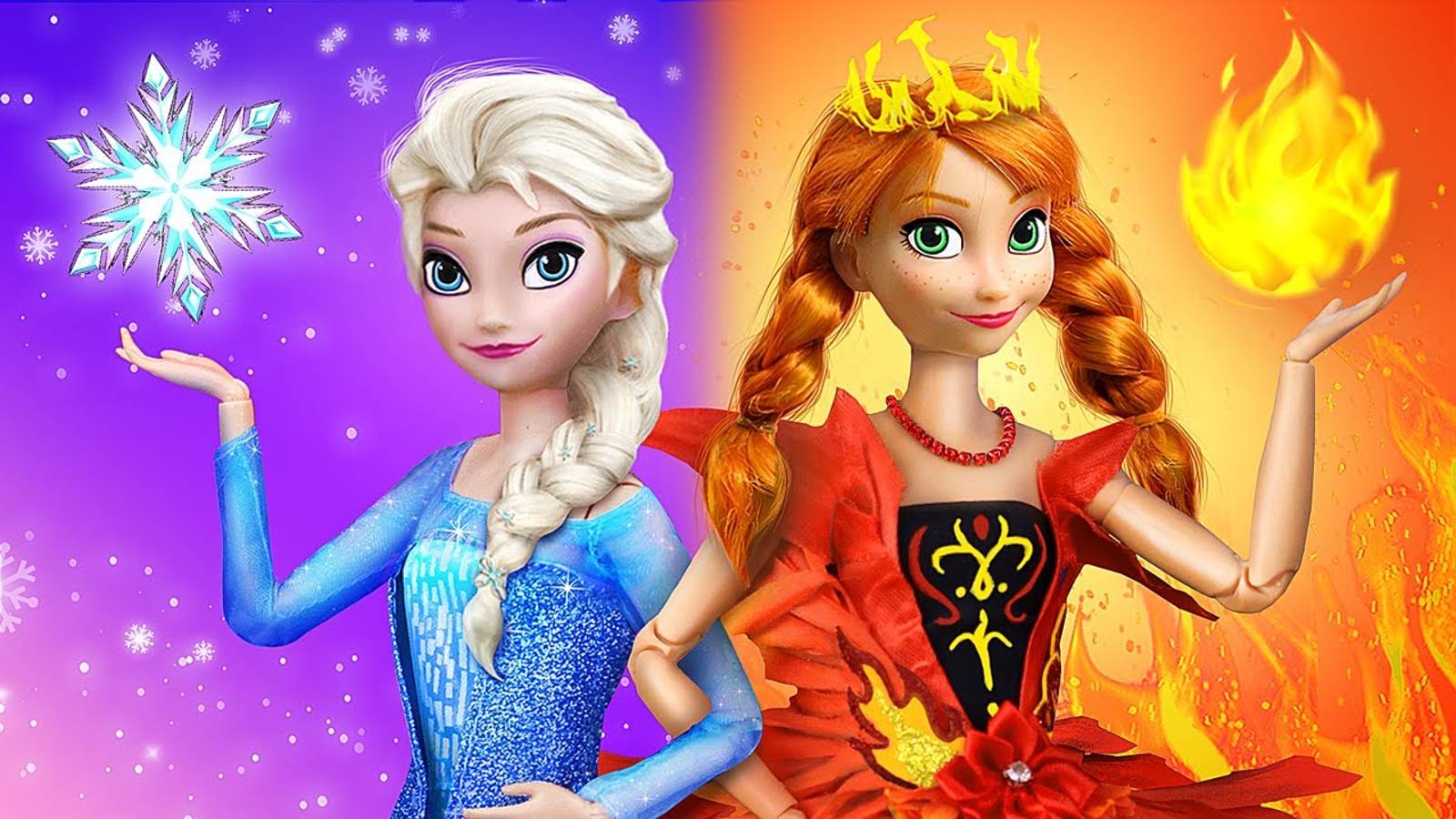 Холодная Эльза и горячая Анна - 10 идей для кукол смотреть онлайн