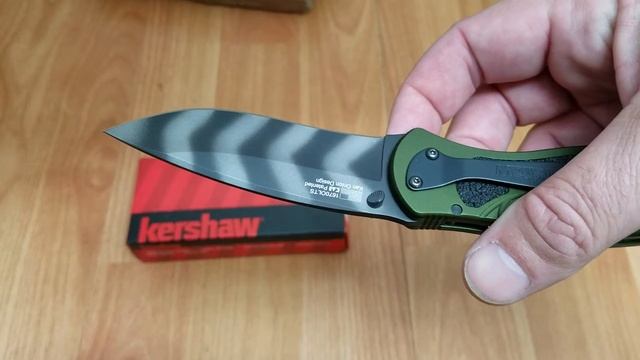 KERSHAW BLUR LINERLOCK A/O TIGER STRIPE BLADE OLIVE DRAB FOLDING KNIFE 1670OLTS смотреть онлайн