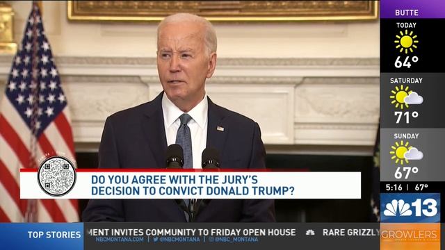 Biden and Trump react after Trump was found guilty of 34 felony counts смотреть онлайн