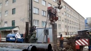 Работа с вибропогружателем