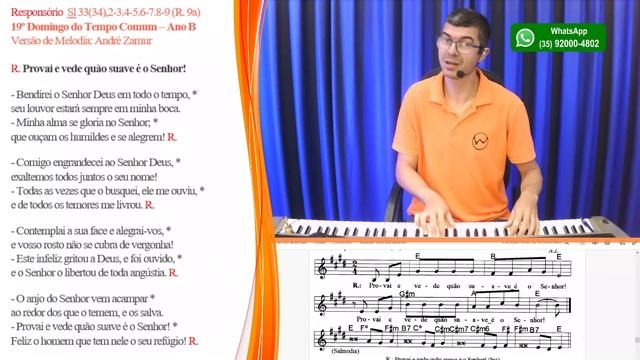 PROVAI E VEDE QUÃO SUAVE É O SENHOR | Sl 34(33) do 19º Domingo Comum 11/08/2024 - Willian Damasceno смотреть онлайн