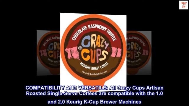 Crazy Cups Flavored Coffee for Keurig K-Cup Machines, Chocolate Raspberry Truffle, Hot or Iced Drin