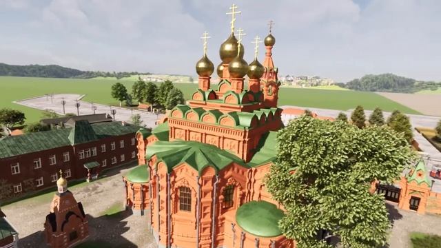 Полет над монастырем. Московский монастырь Всех Скорбящих радости летом 1917 году.