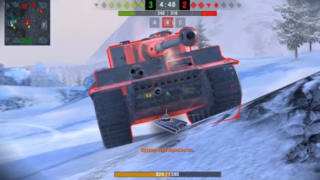 настрилял 3522 дамага на танке Tiger (p) в Blitz. смотреть онлайн