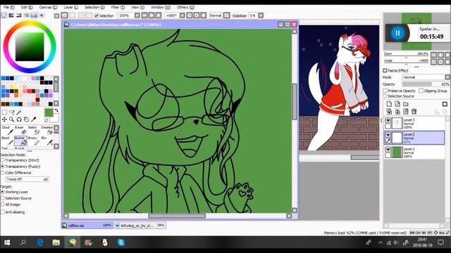 Art Trade II KlttyDog II Paint Tool Sai Furry SpeedPaint смотреть онлайн