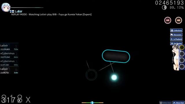 osu! - BiBi - Fuyu ga Kureta Yokan [Expert] +HD,HR | 99.25% смотреть онлайн