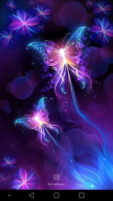 Purple neon butterfly live wallpaper смотреть онлайн