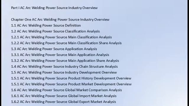 AC Arc Welding Power Source Market Research Report 2017 смотреть онлайн