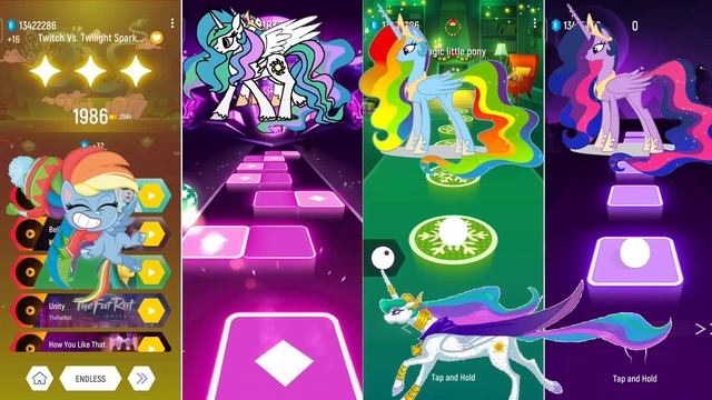 Princess Mlp = Rainbow Dash - Twilight Sparkle - Pinkiepie - Fluttershy Song TilesHopEDMRush #mlp