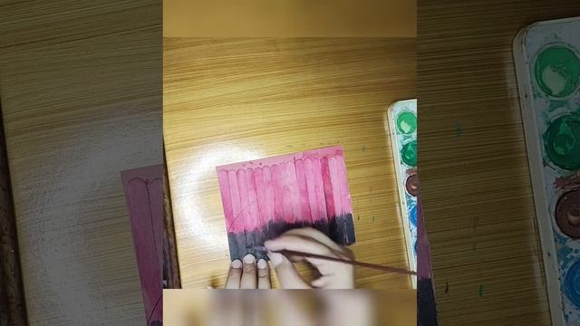 Poster Color Silhouette Painting On Ice Cream Sticks 🎨🍦