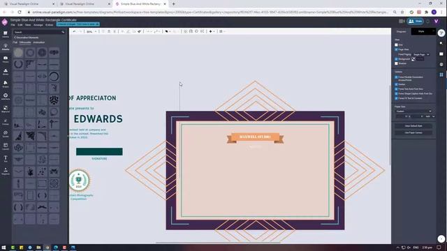Create an Appreciation Certificate with Blue Line Rectangle смотреть онлайн
