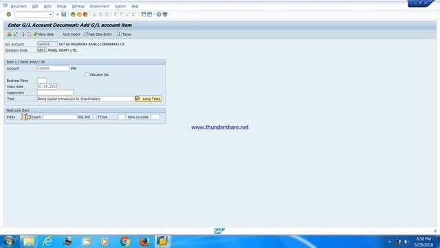 T-Code "F-02" Processing a GL to GL Entry in SAP смотреть онлайн
