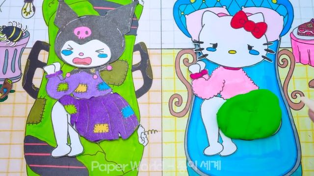 [💥paperdiy💥] POP THE PIMPLES | Care Tips | Kuromi And Hello Kitty 💰 Poor Vs Rich ⭐️여드름 짜기 종이놀이