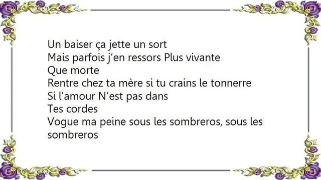 Vanessa Paradis - Sombreros Lyrics смотреть онлайн