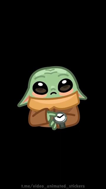 Baby Yoda sticker pack. Time Animated Sticker | Стикерпак «Малыш Йода». Анимированный стикер «Время смотреть онлайн