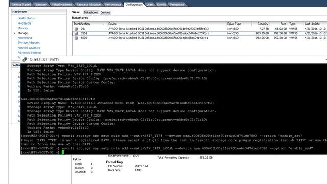 How to label enable claim disk LUN storage as SSD in ESXi 6 смотреть онлайн