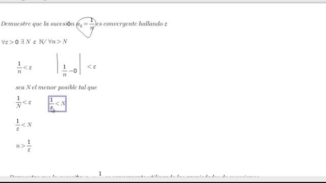 convergencia de la sucesión 1 sobre n, a través de epsilon смотреть онлайн
